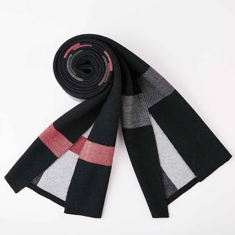 Cashmere Feel Winter Checked Scarves for Women and men, Large Soft Thick Shawls D008