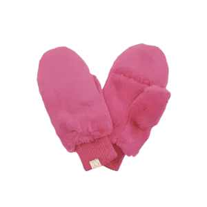 C.C Kids Faux Fur Convertible Mitten Glove- Hot Pink