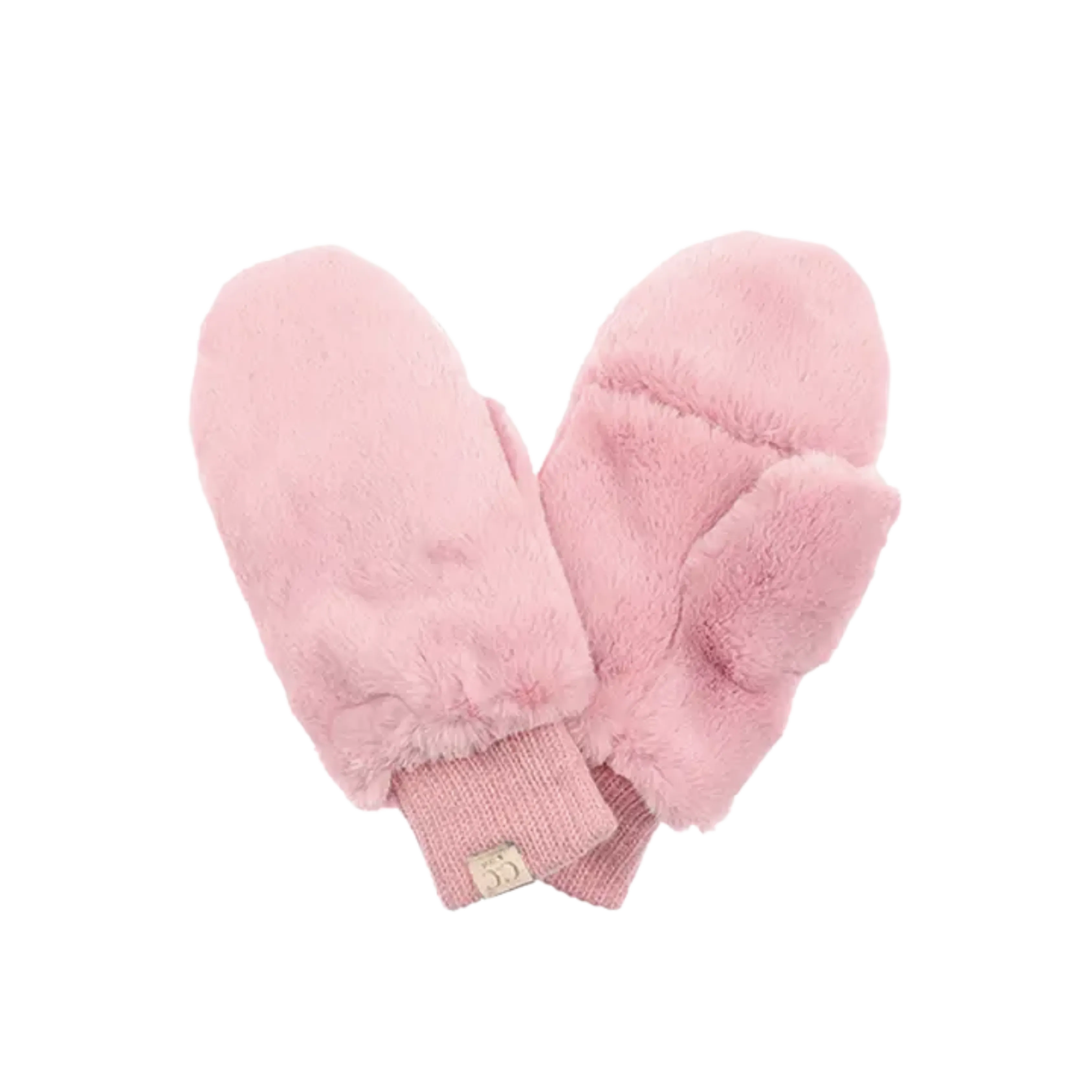 C.C Kids Faux Fur Convertible Mitten Glove- Pink