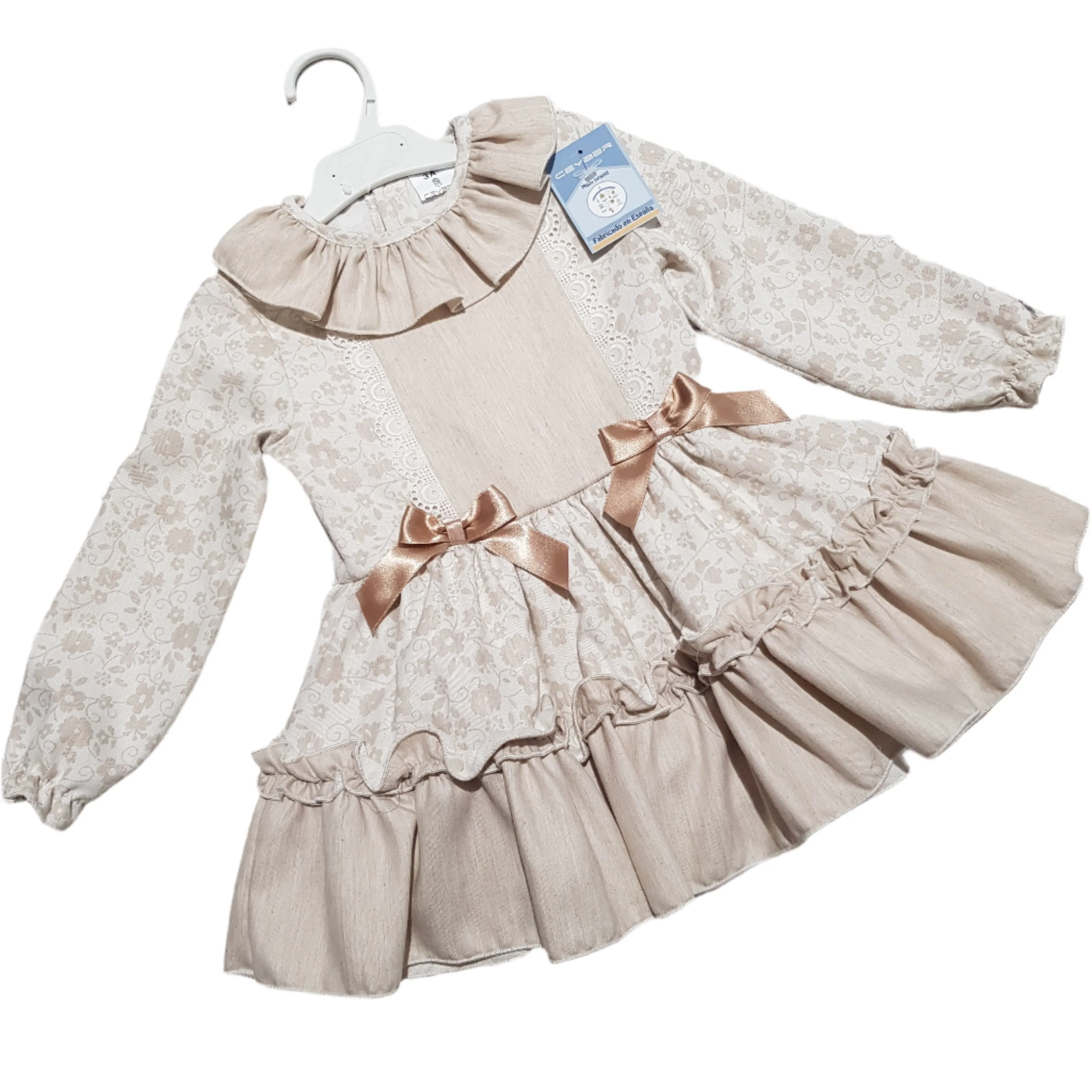 Ceyber Older Girls Tan Floral Dress