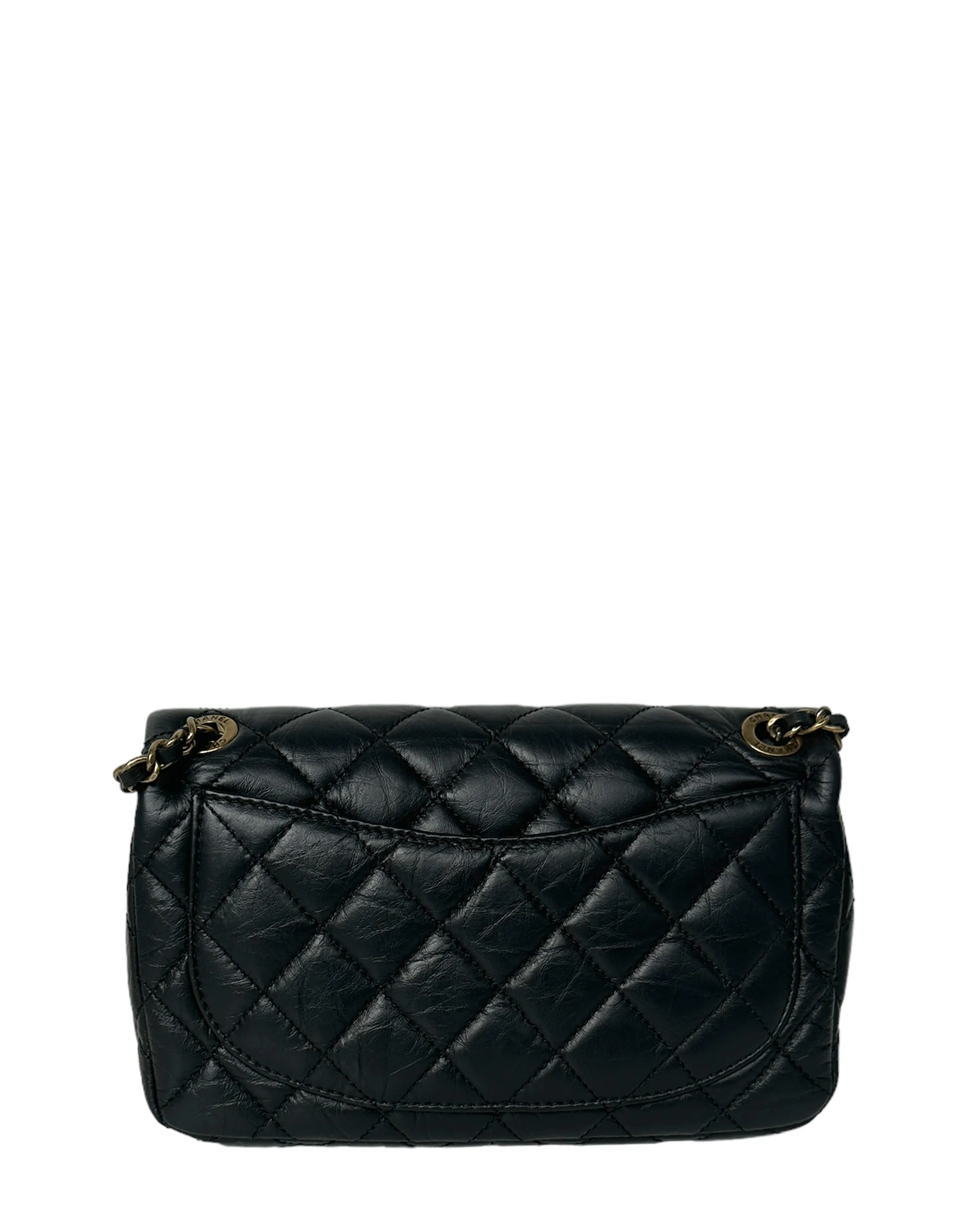Chanel Black Calfskin Leather Quilted World Coin Charm Flap Bag