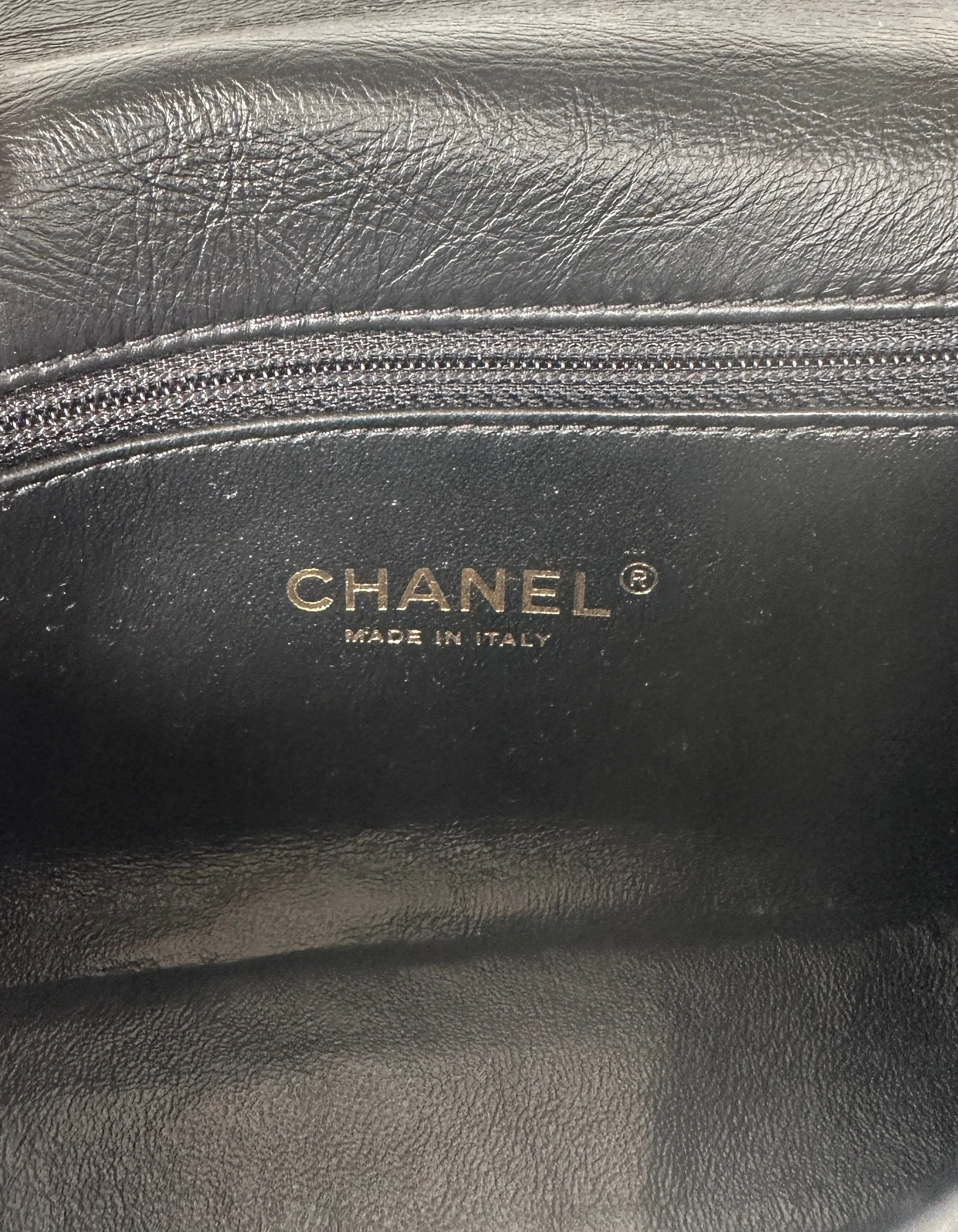 Chanel Black Calfskin Leather Quilted World Coin Charm Flap Bag