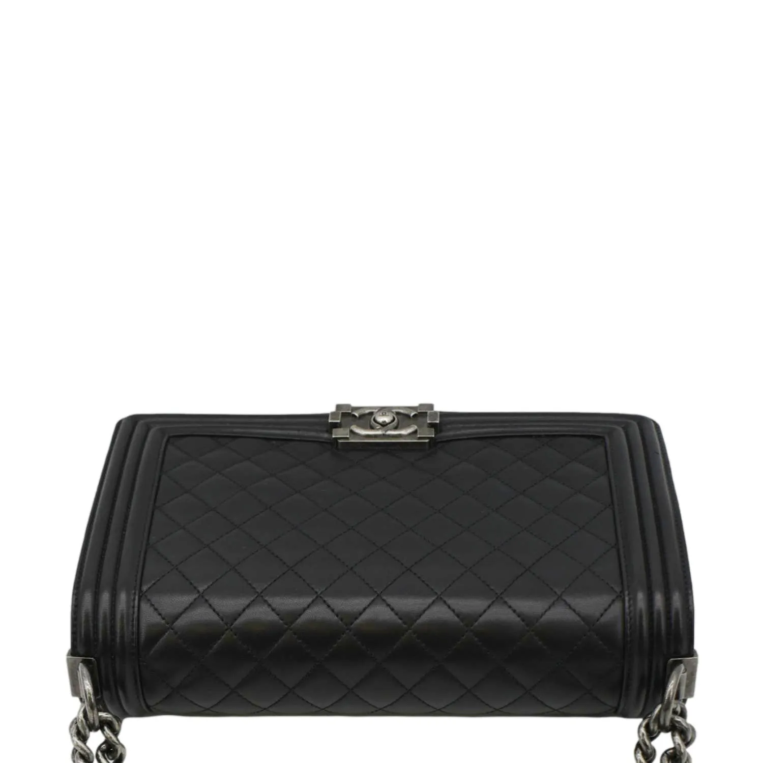 CHANEL Boy Flap Medium Quilted Leather Shoulder Bag Black