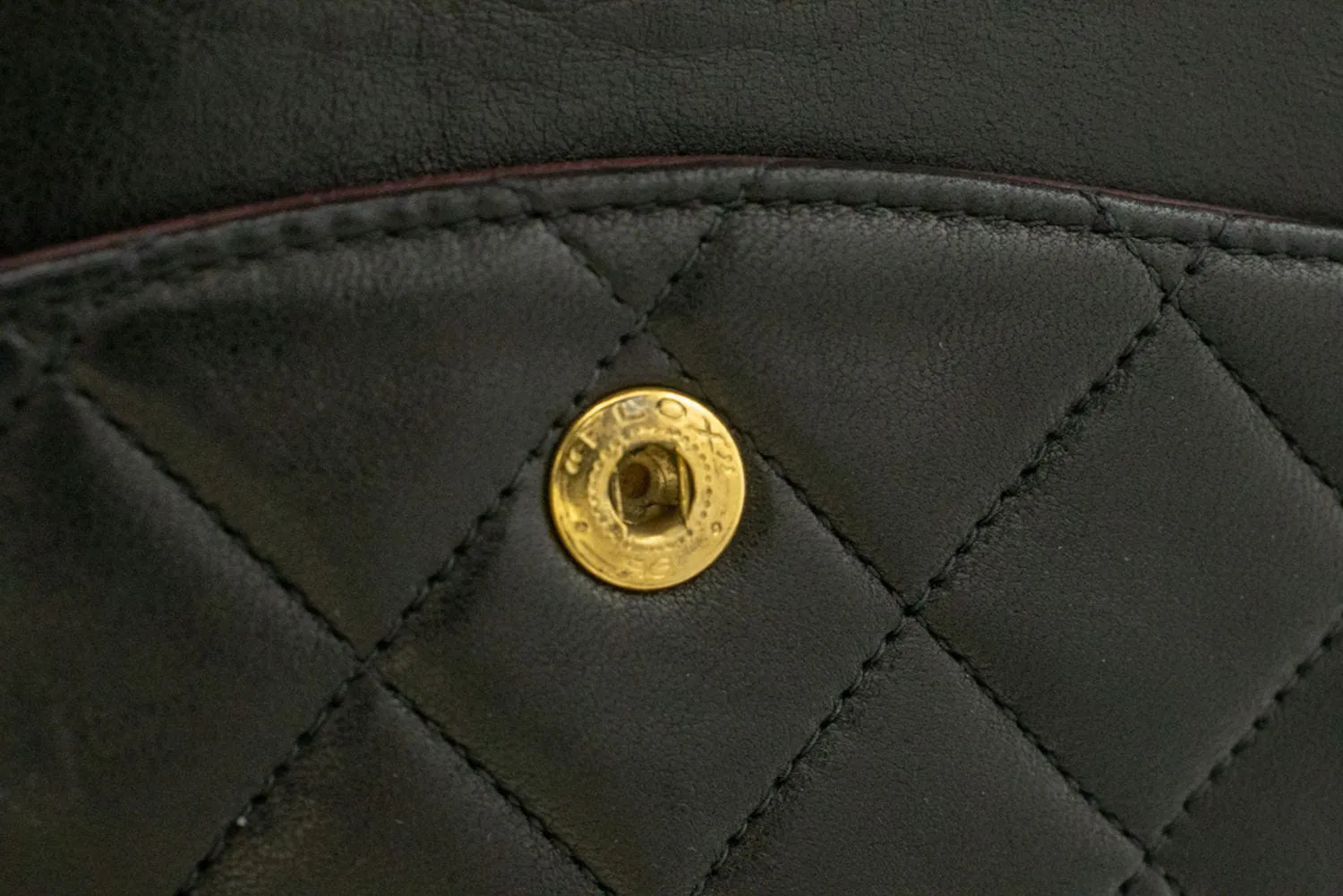 CHANEL Classic Double Flap 10" Chain Shoulder Bag Black Lambskin p36