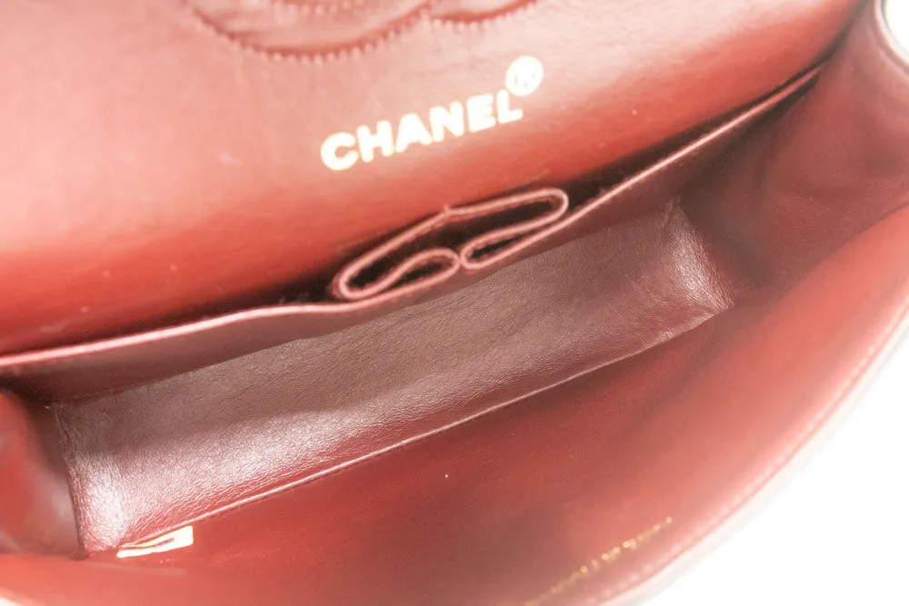 CHANEL Classic Double Flap 9" Chain Shoulder Bag Black Lambskin n92