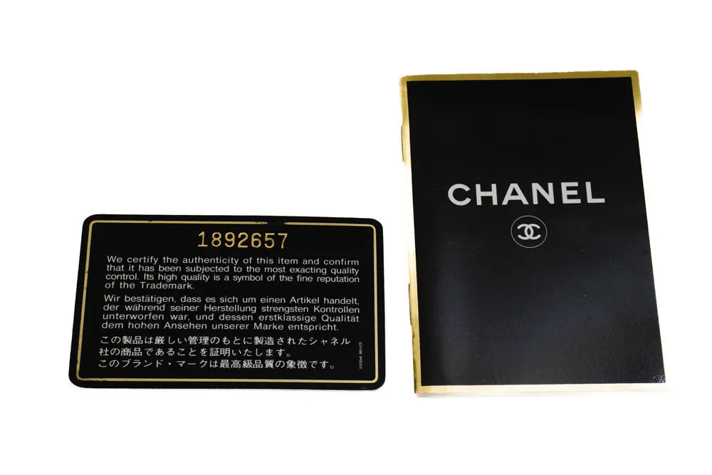 CHANEL Classic Double Flap 9" Chain Shoulder Bag Black Lambskin n92