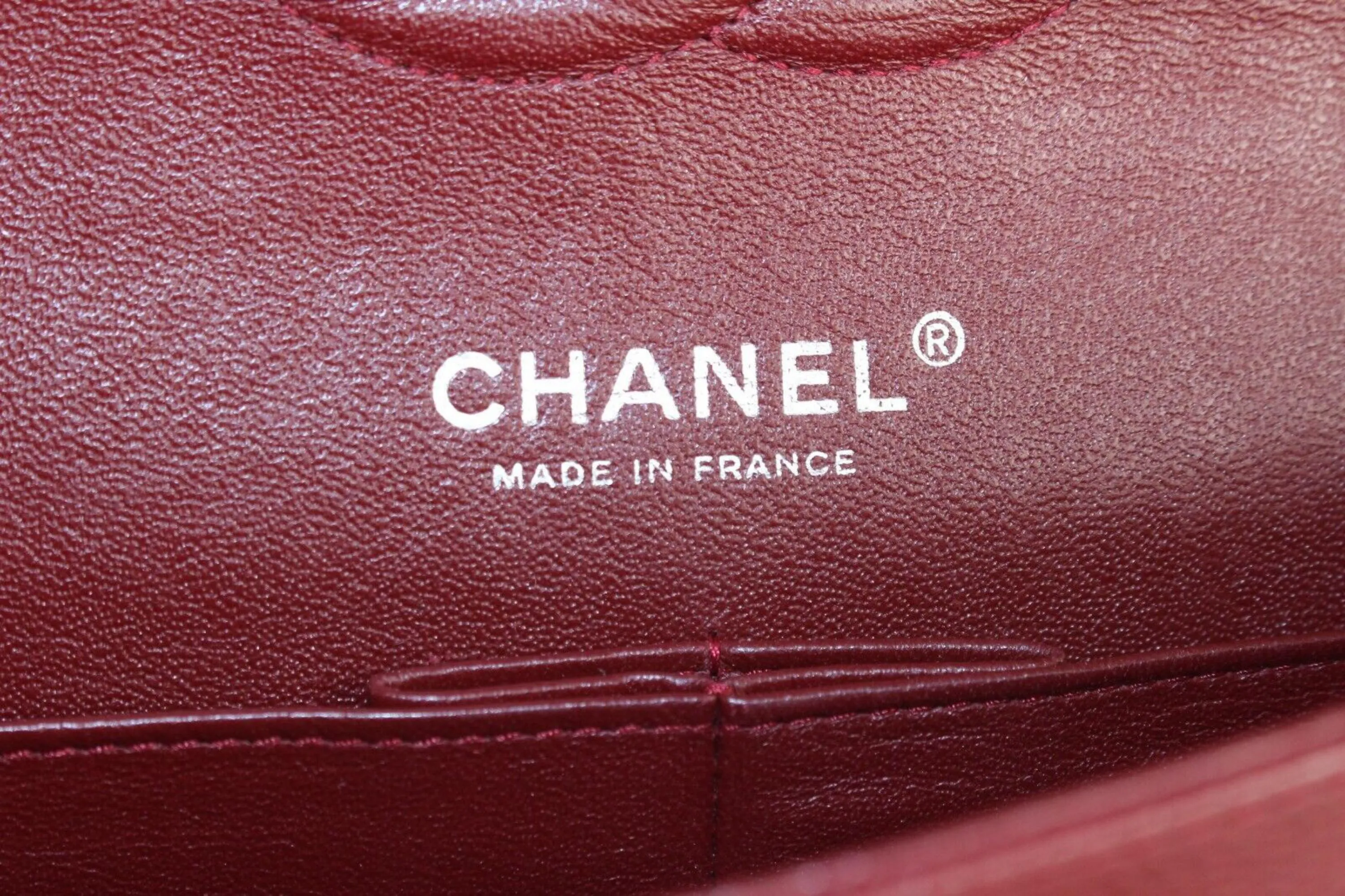Chanel Dark Red Burgundy Quilted Caviar Medium Double Flap Classic SHW 1CC1202