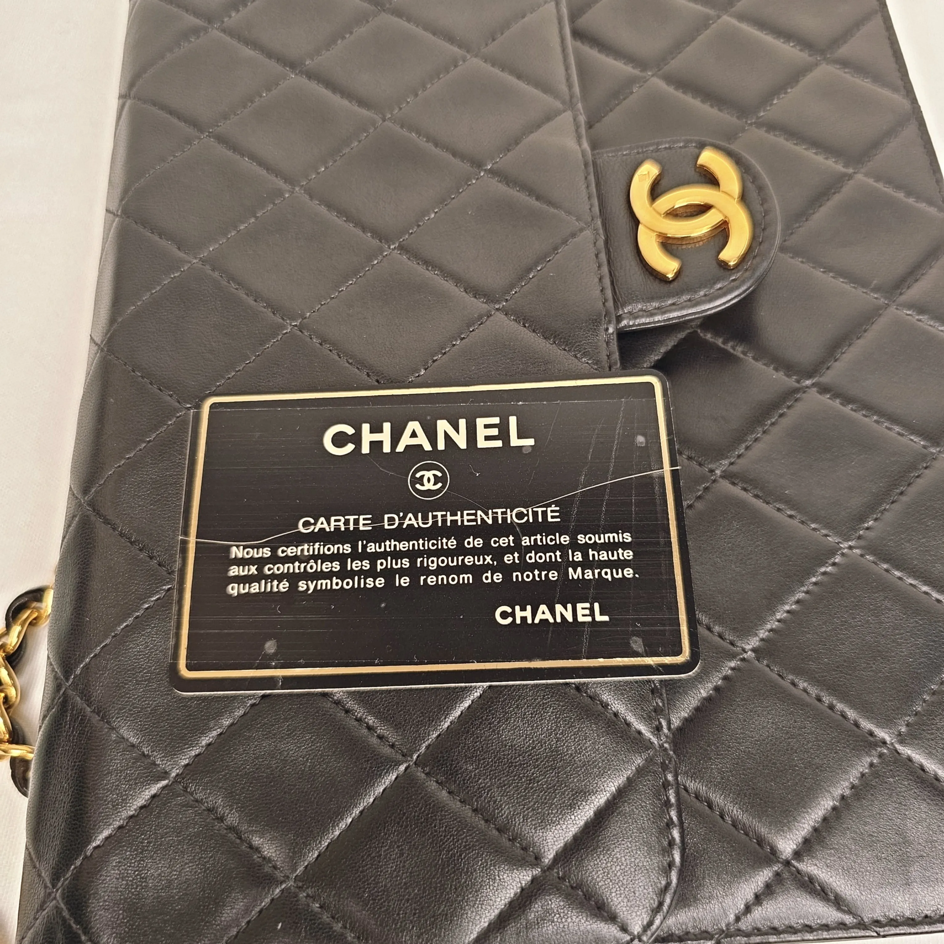 Chanel Lambskin Quilted Medium Single Flap Black Shoulder Bag, 1996-1997