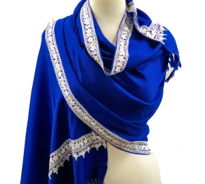 Cobalt Embroidered Wrap