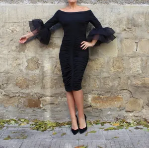 Cocktail Dress, Black Dress, Evening Dress, Off Shoulder Dress, New Year Dress, Pencil Dress, Bodycon Dress, Sexy Dress, Little Black Dress