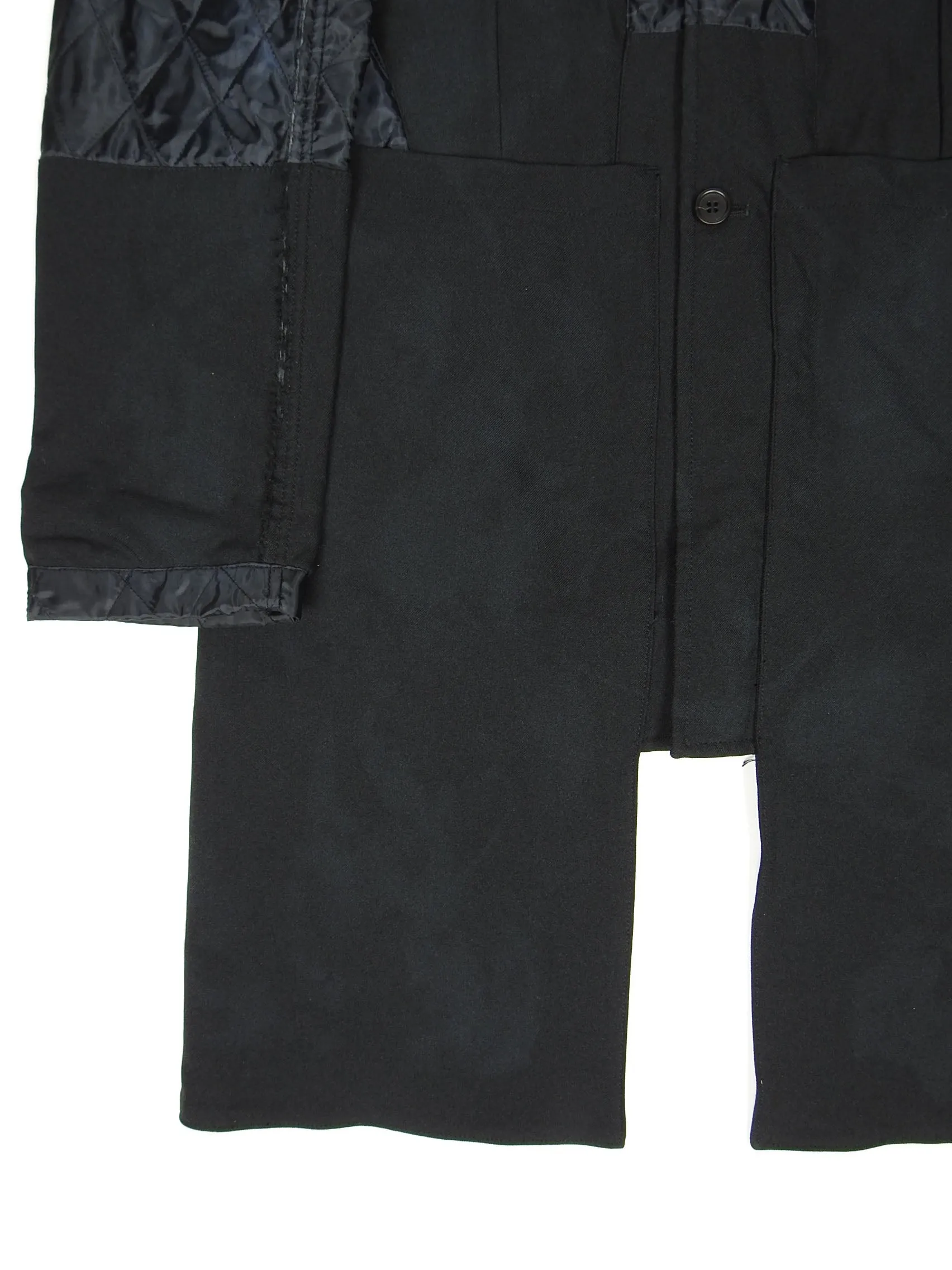 Comme Des Garçons BLACK AD2018 Quilted Cut Out Coat Size XXL