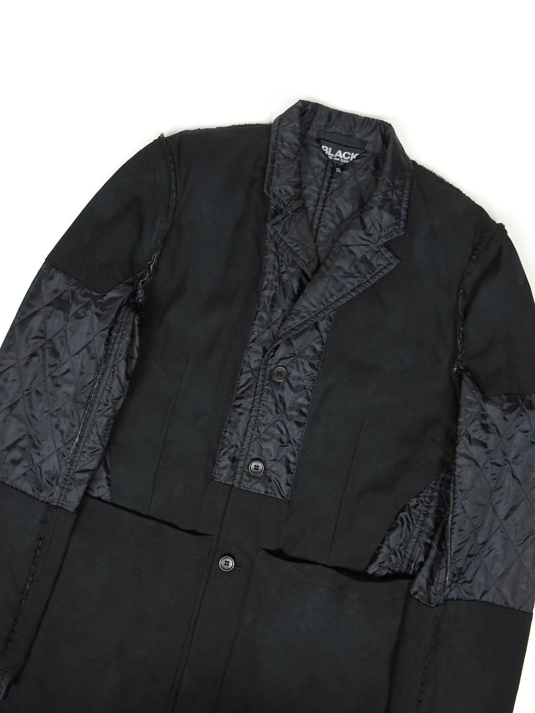 Comme Des Garçons BLACK AD2018 Quilted Cut Out Coat Size XXL