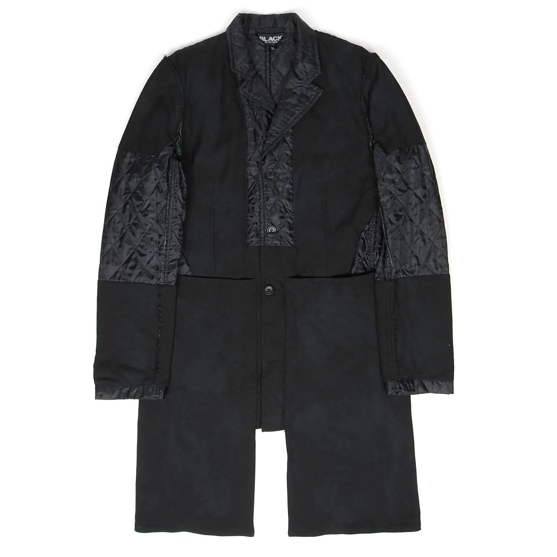 Comme Des Garçons BLACK AD2018 Quilted Cut Out Coat Size XXL