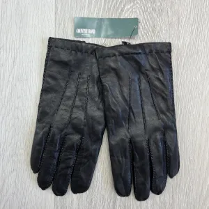 Country Road New Vintage Mens Black Leather & Cashmere Gloves Size XL (New)