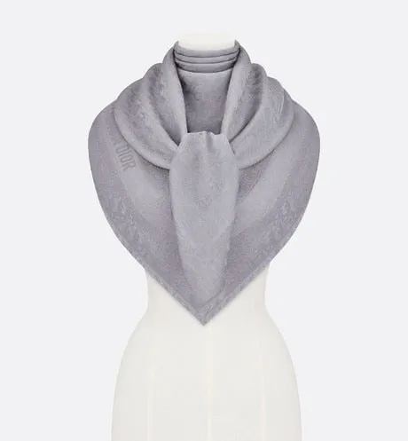 D-Oblique Shawl • Gray Wool, Silk and Cashmere