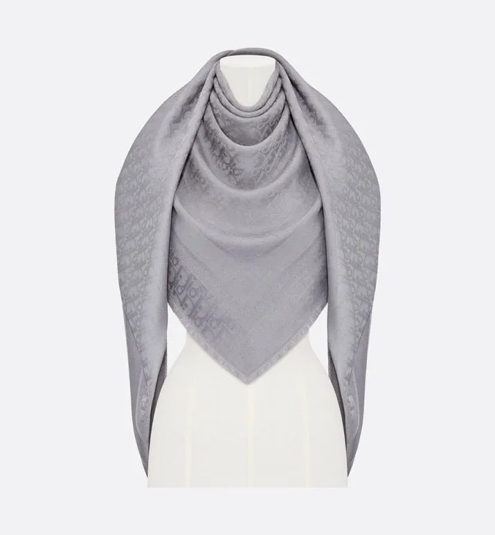 D-Oblique Shawl • Gray Wool, Silk and Cashmere