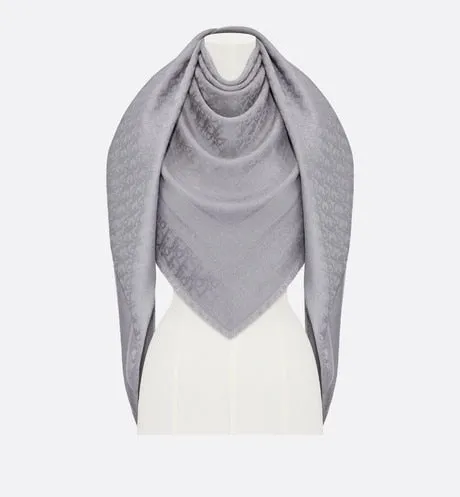 D-Oblique Shawl • Gray Wool, Silk and Cashmere