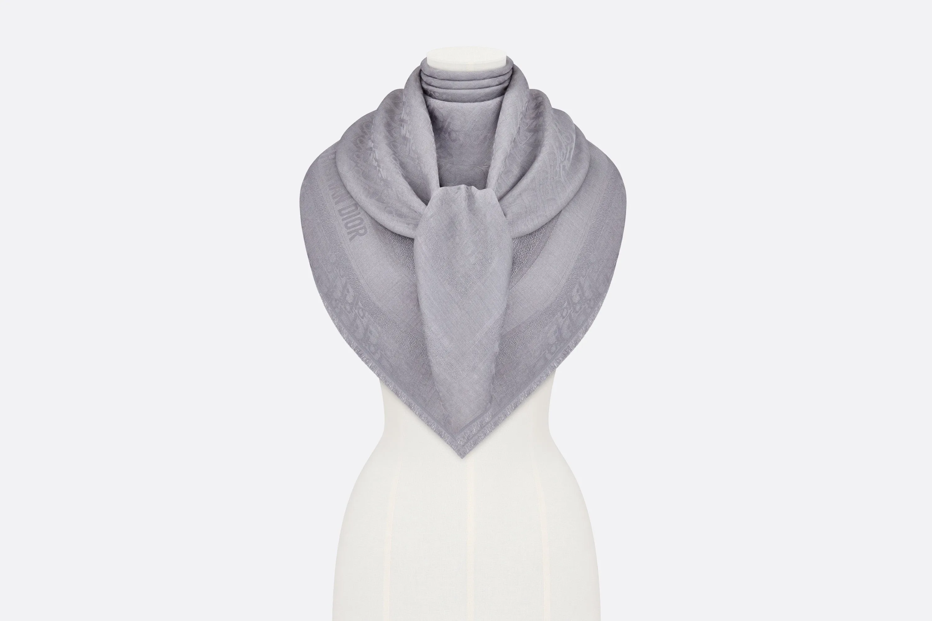D-Oblique Shawl • Gray Wool, Silk and Cashmere
