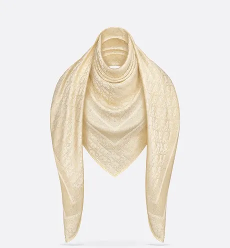 Dior Oblique Shawl • Gold-Tone Silk Blend and Metallic Thread