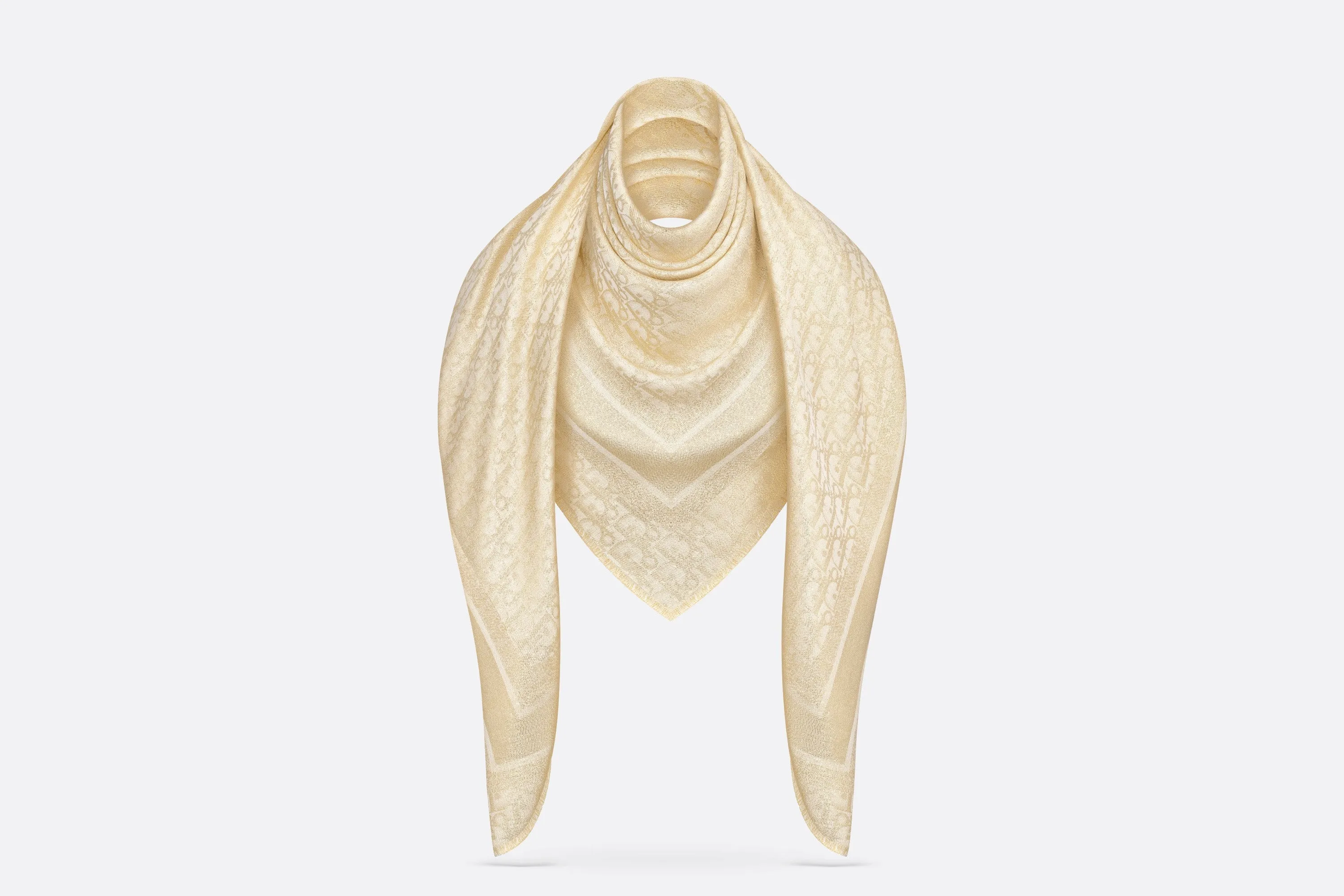 Dior Oblique Shawl • Gold-Tone Silk Blend and Metallic Thread