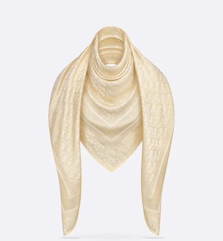 Dior Oblique Shawl • Gold-Tone Silk Blend and Metallic Thread