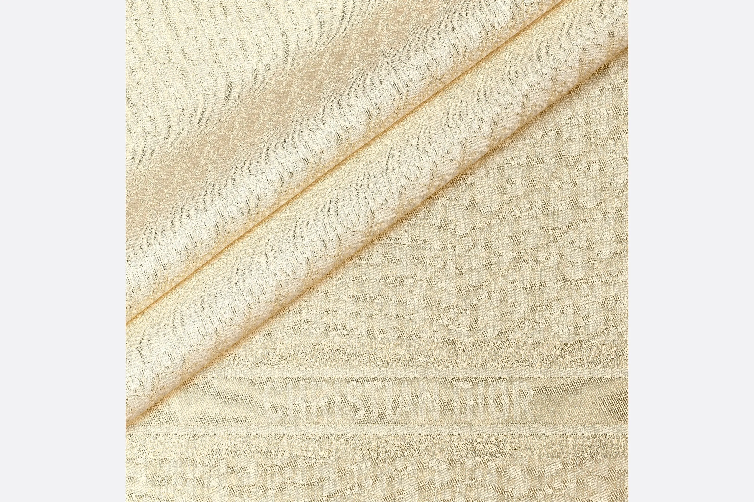 Dior Oblique Shawl • Gold-Tone Silk Blend and Metallic Thread