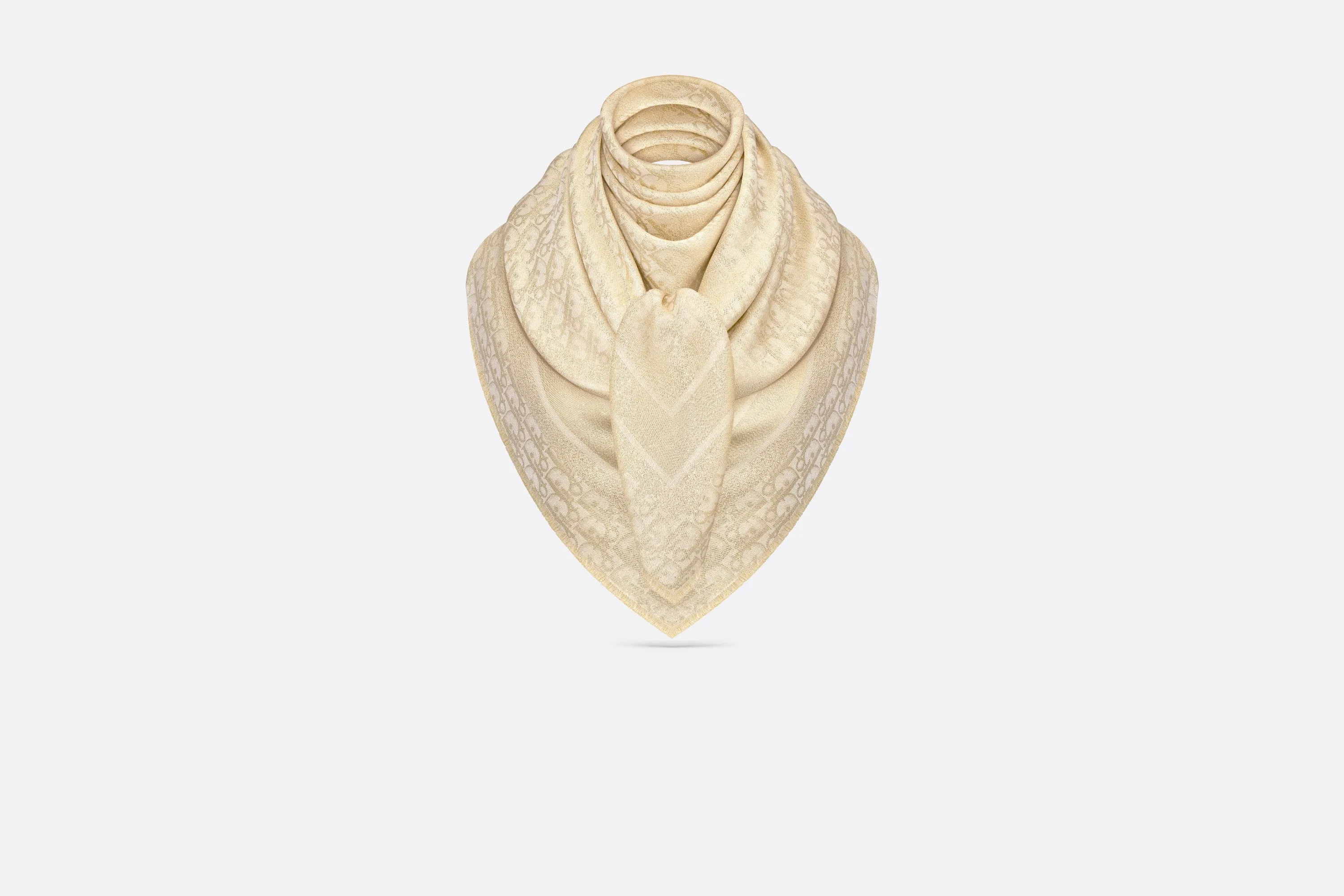 Dior Oblique Shawl • Gold-Tone Silk Blend and Metallic Thread