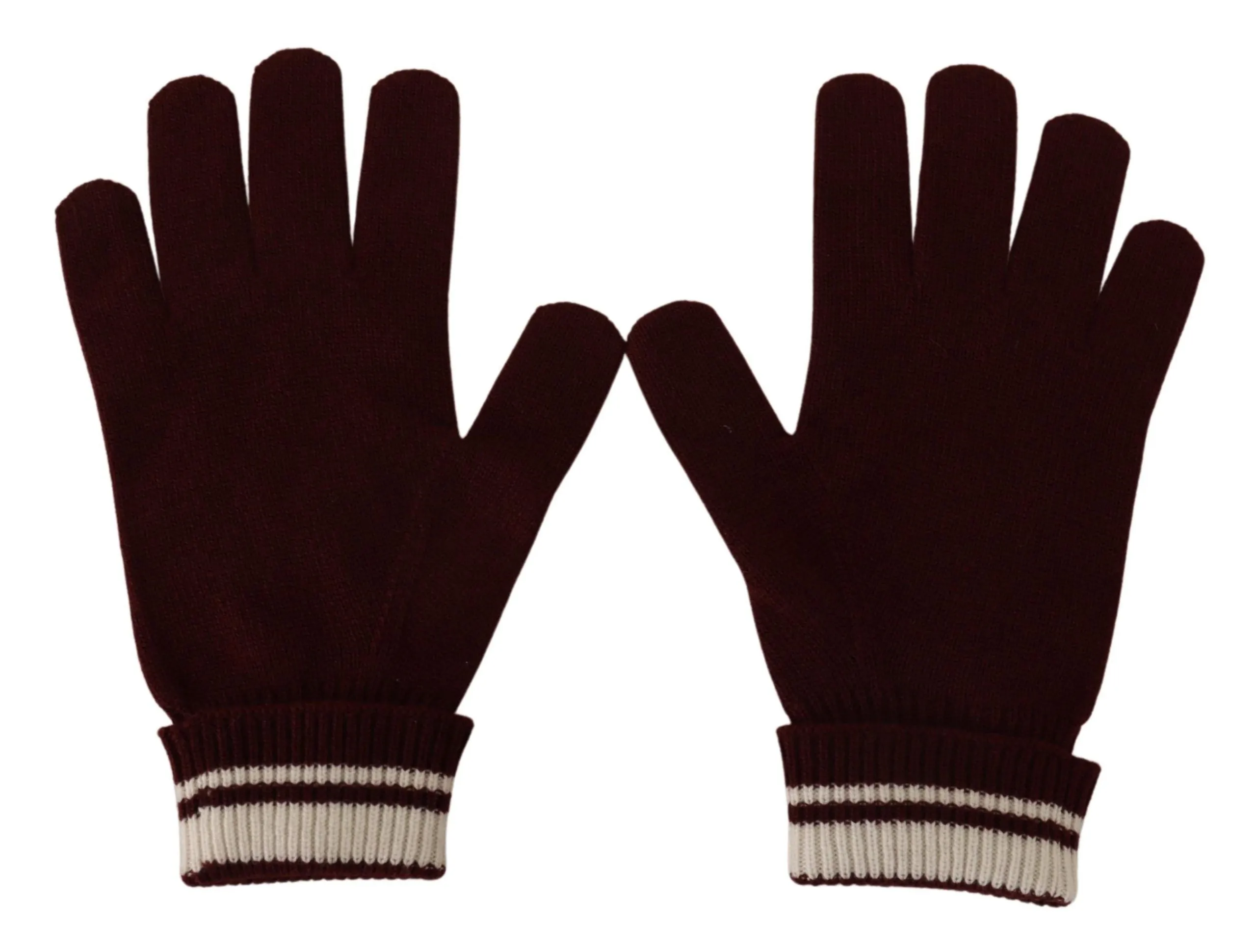 Dolce & Gabbana Elegant Red Cashmere Gloves With Crown Motif