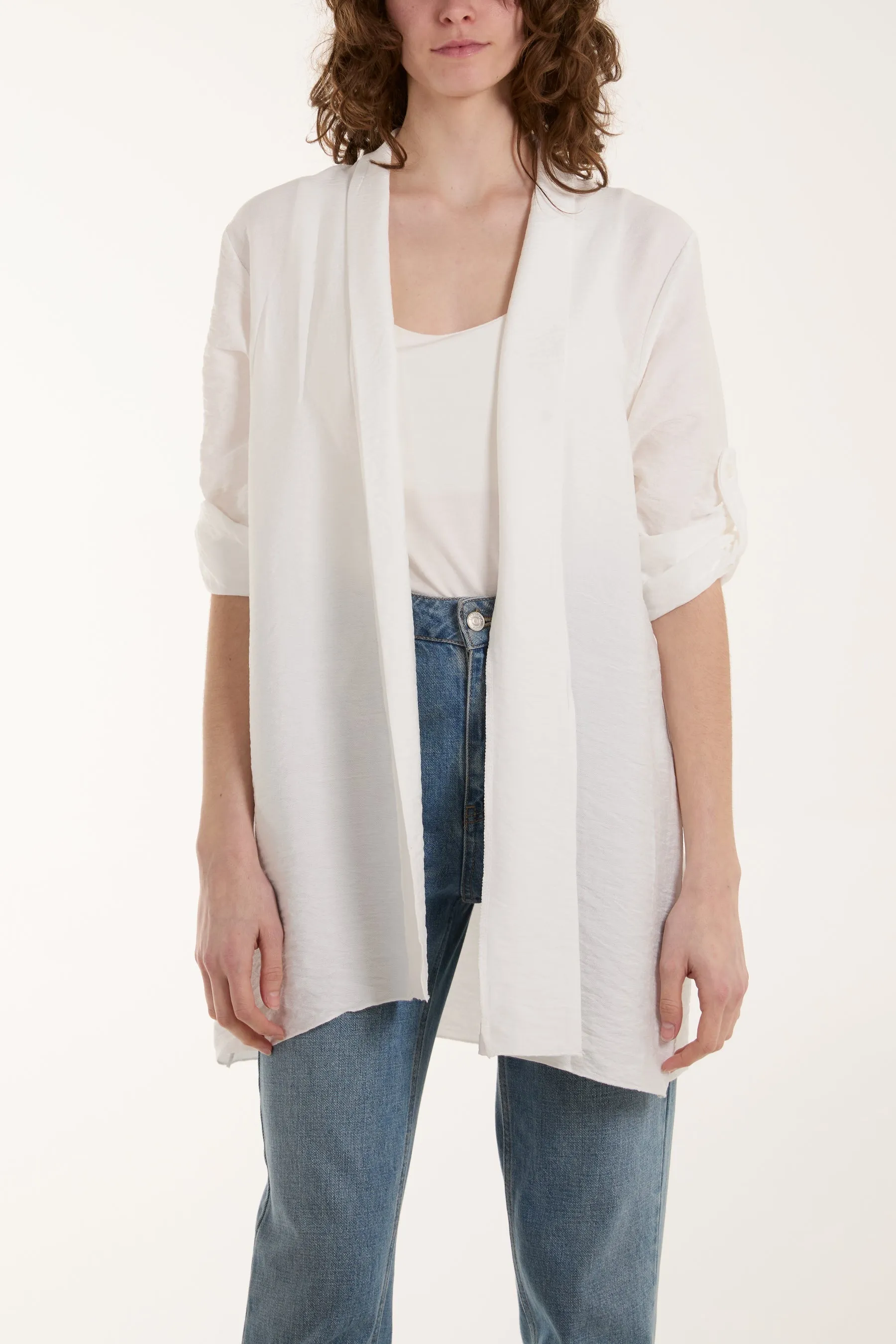 Edge To Edge Roll Back Sleeve Jacket