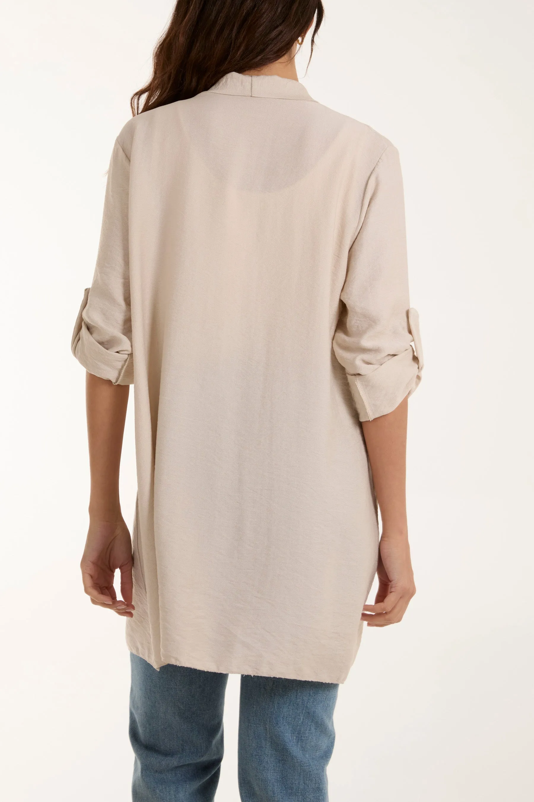Edge To Edge Roll Back Sleeve Jacket