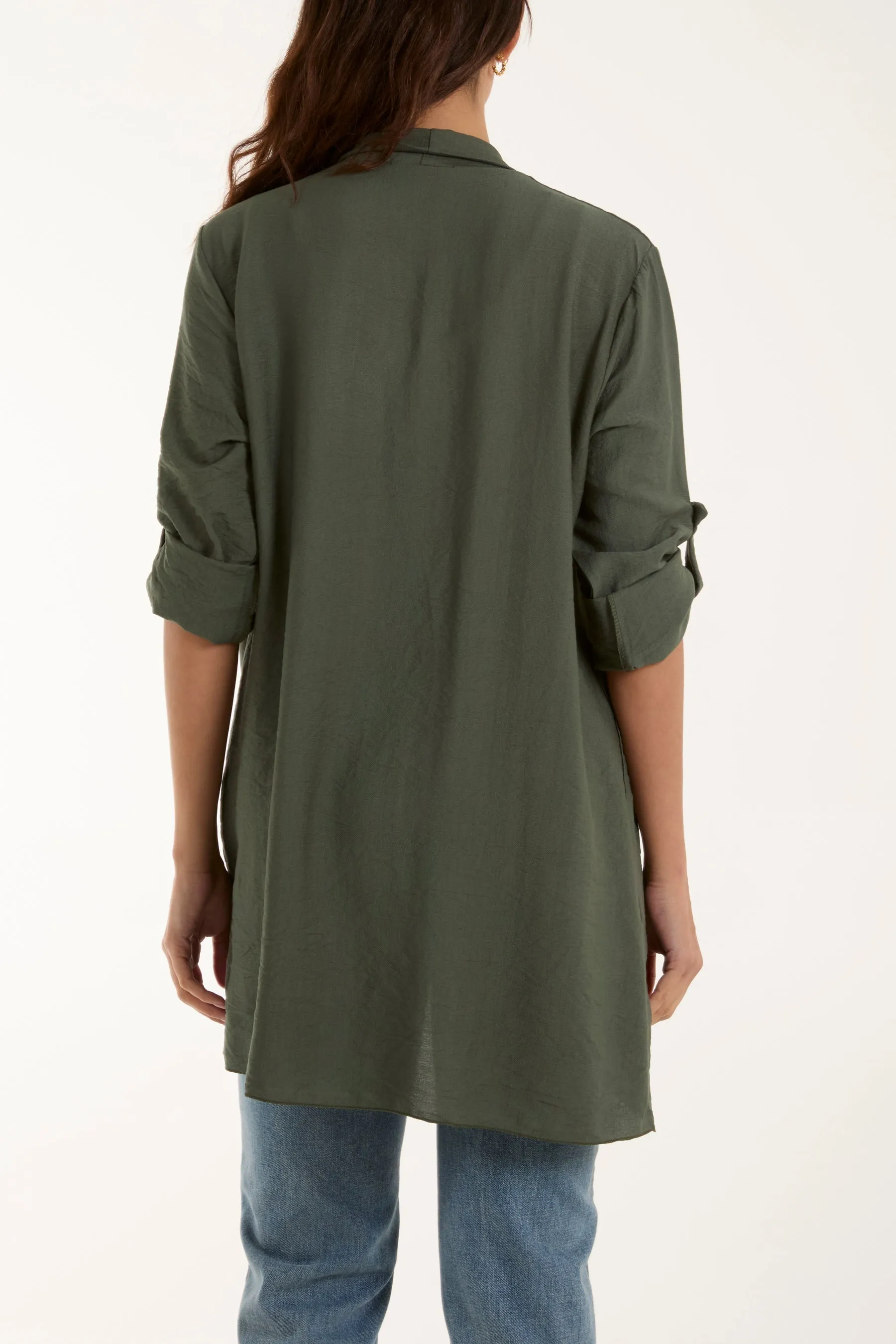 Edge To Edge Roll Back Sleeve Jacket