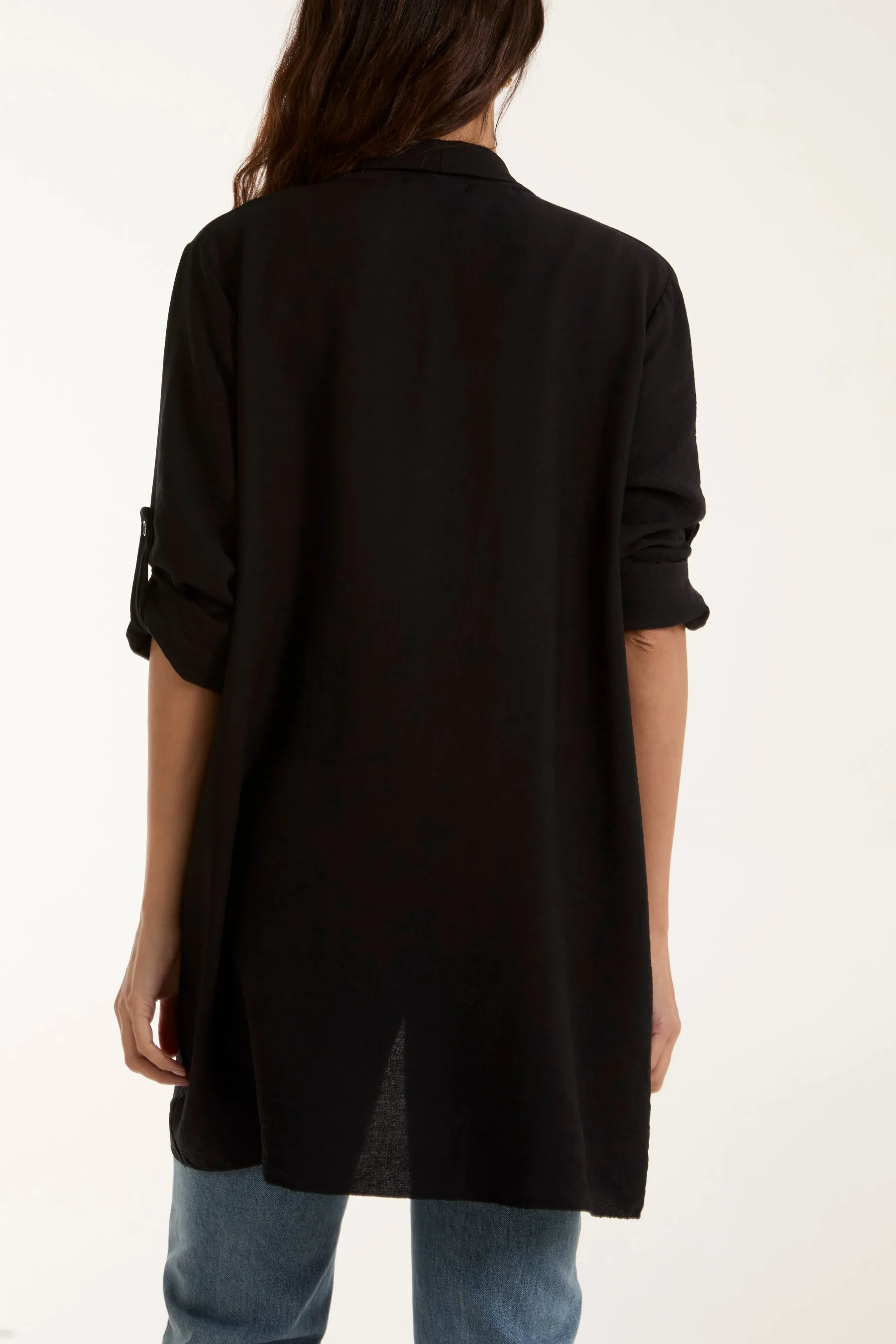 Edge To Edge Roll Back Sleeve Jacket