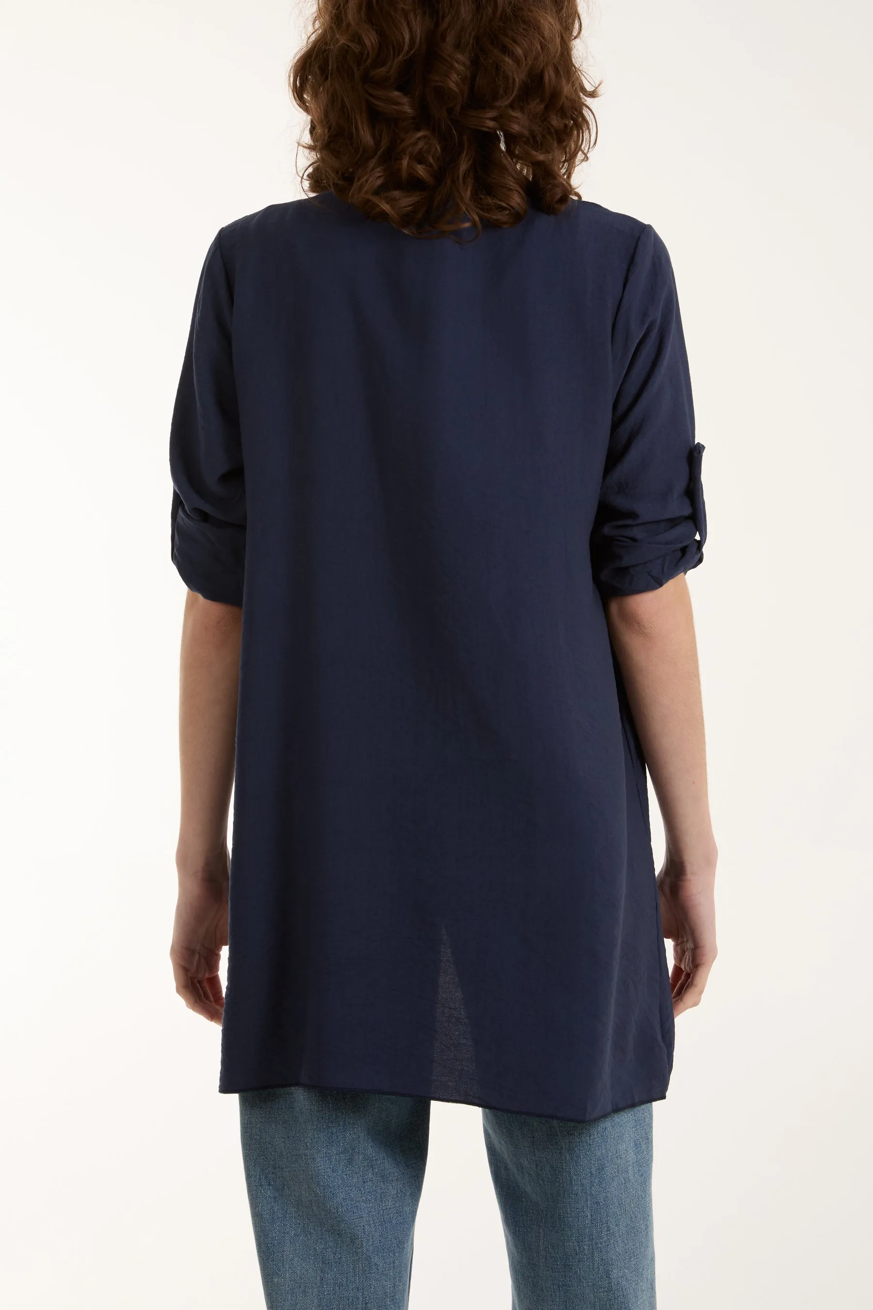 Edge To Edge Roll Back Sleeve Jacket