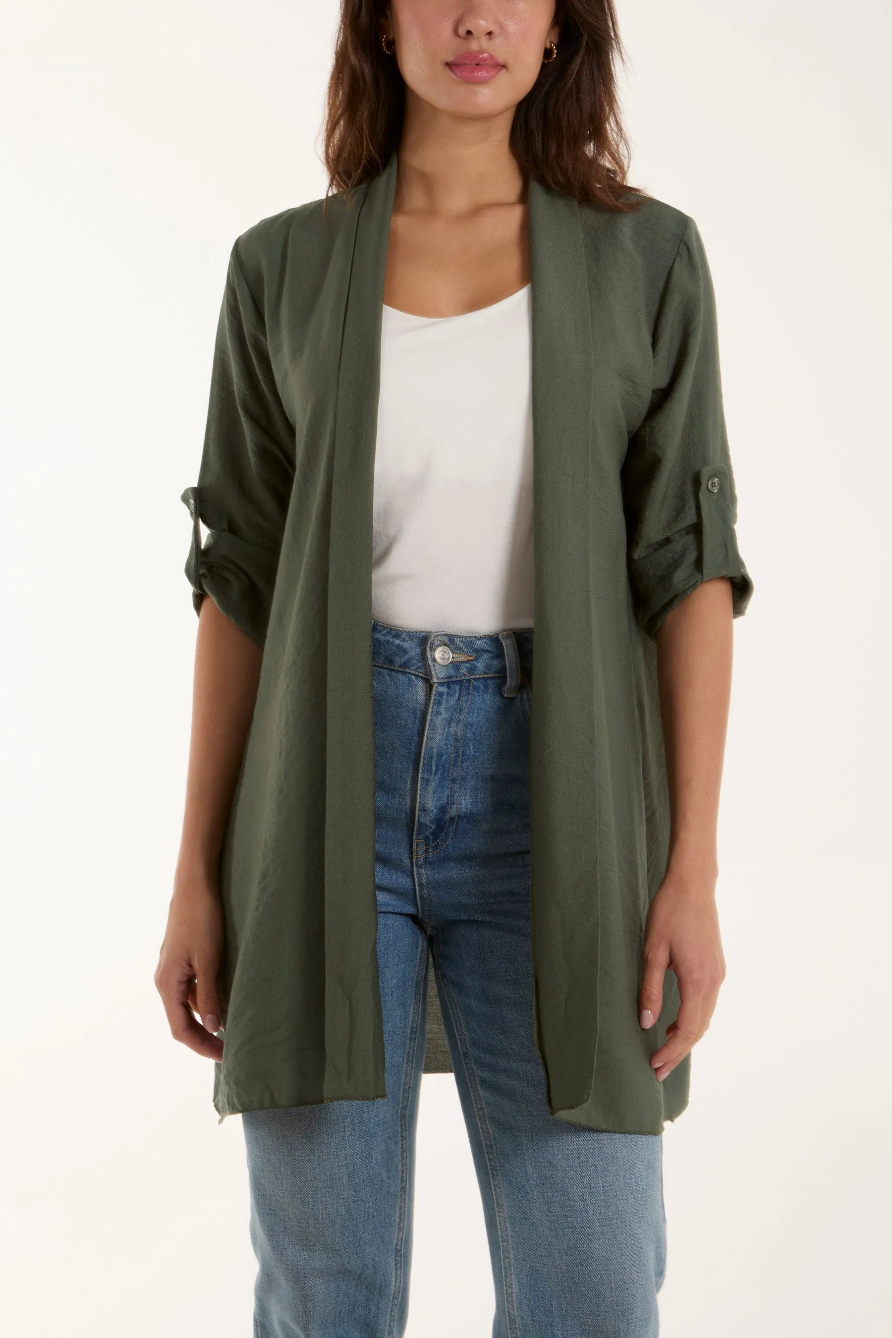 Edge To Edge Roll Back Sleeve Jacket