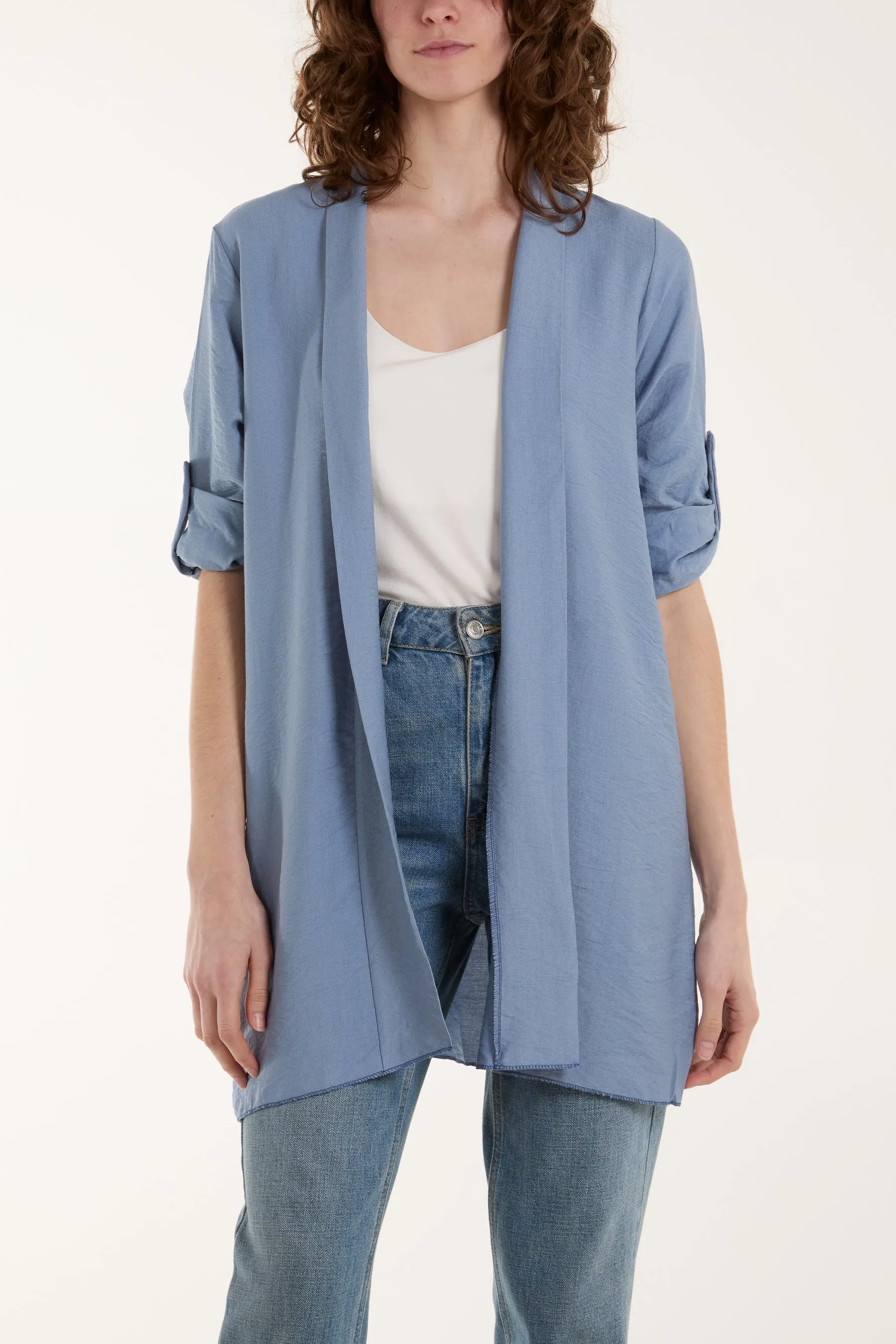 Edge To Edge Roll Back Sleeve Jacket