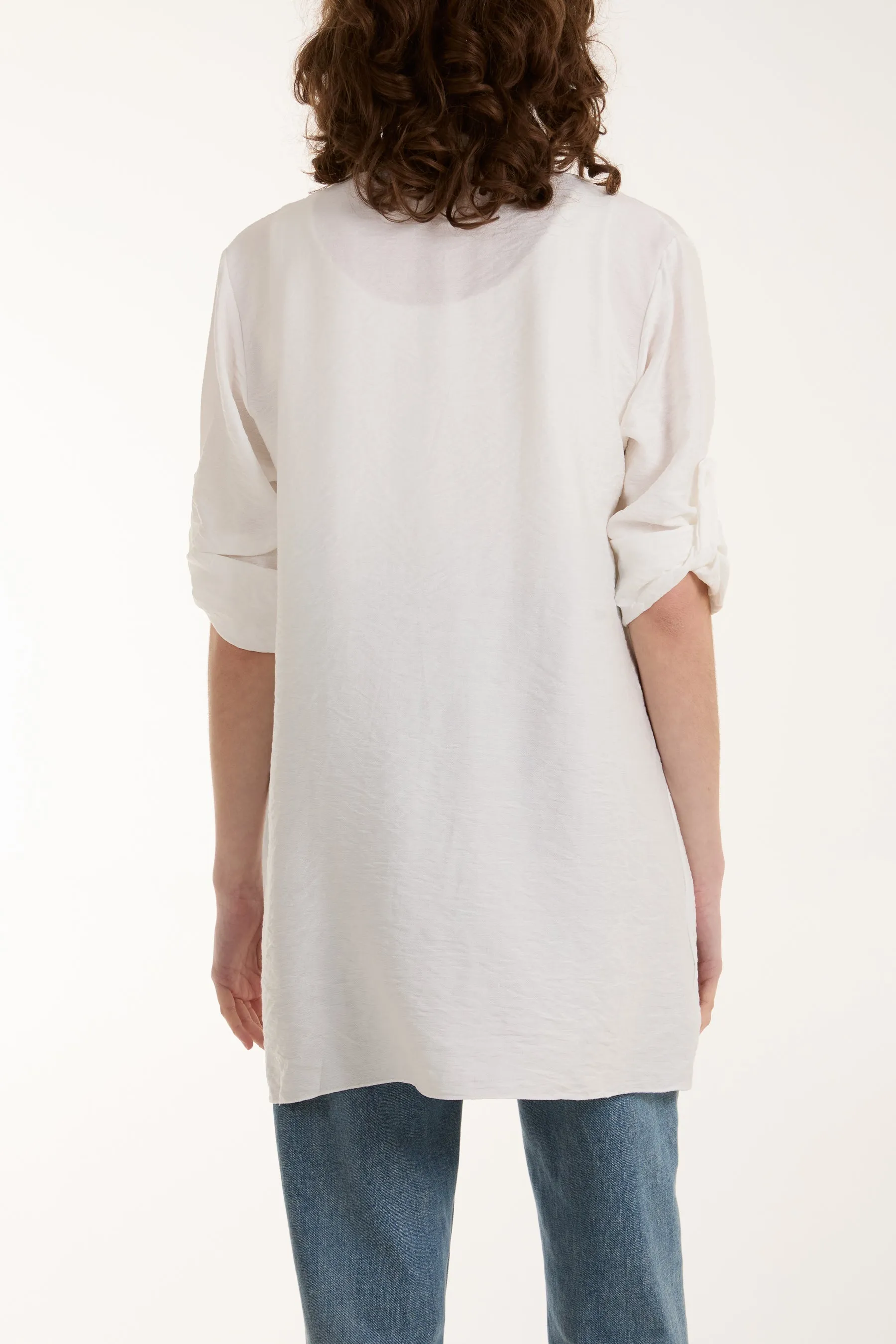 Edge To Edge Roll Back Sleeve Jacket