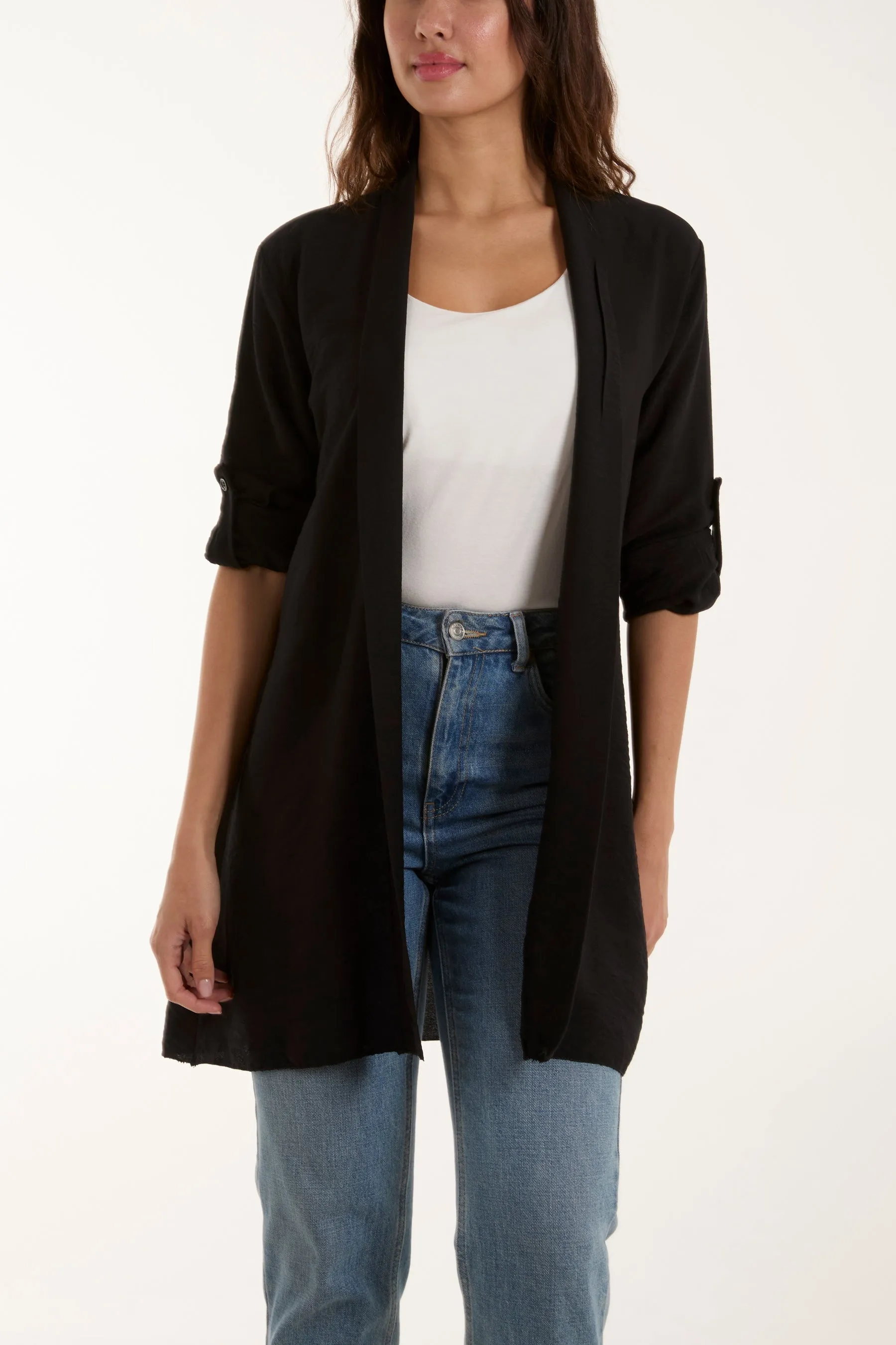 Edge To Edge Roll Back Sleeve Jacket