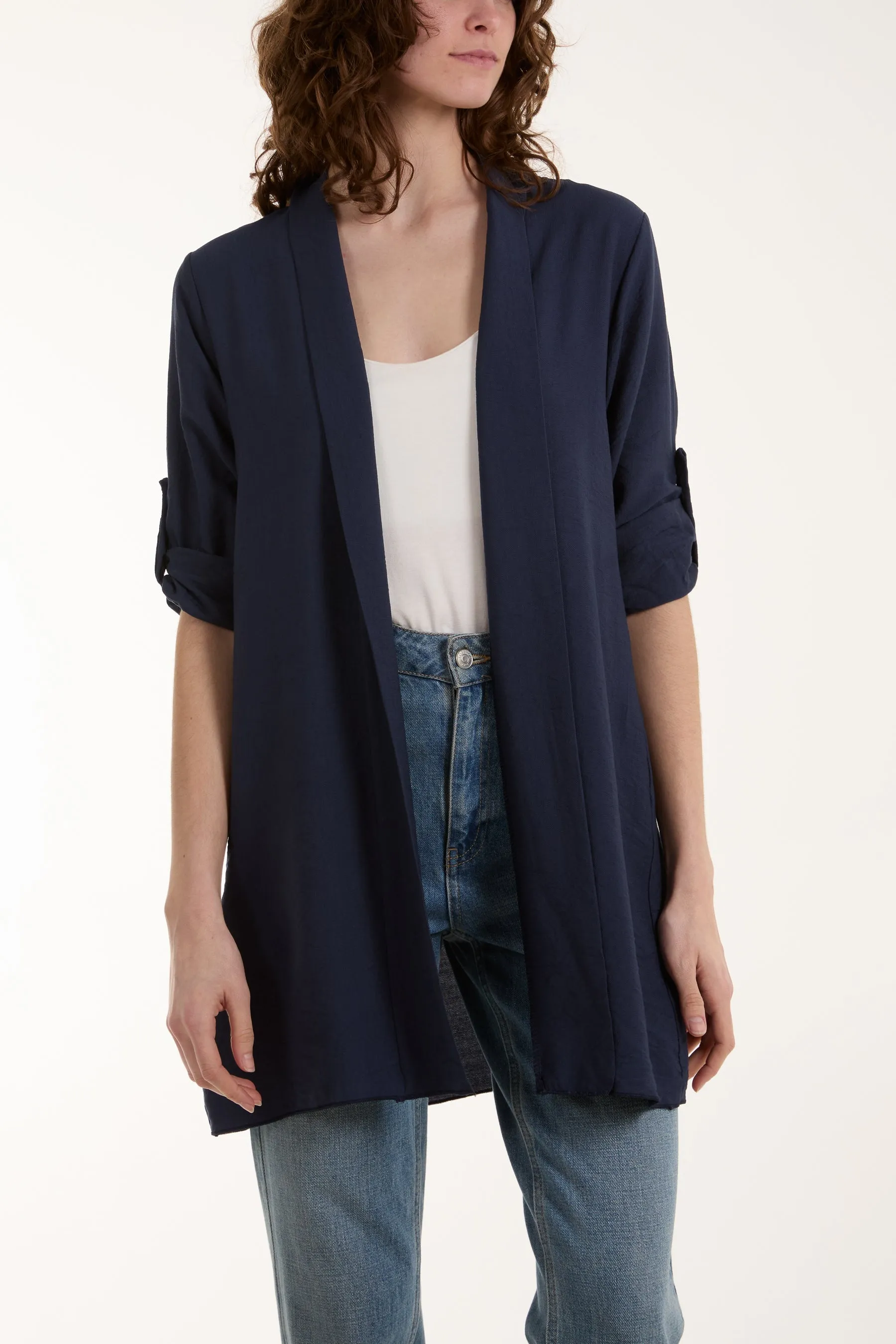 Edge To Edge Roll Back Sleeve Jacket