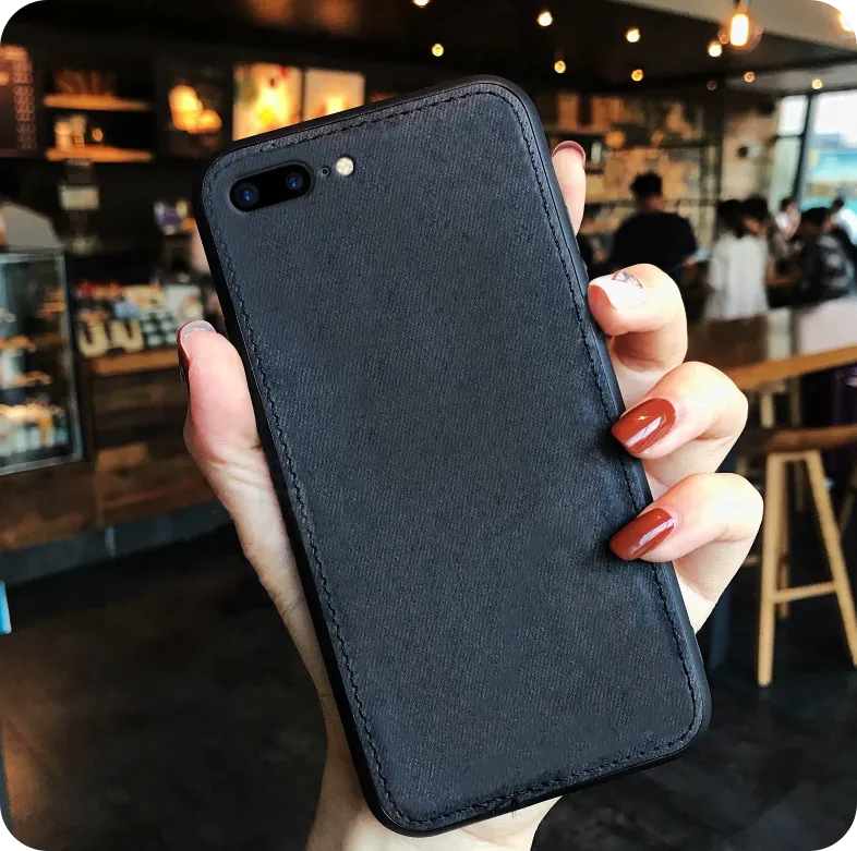 Etui Denim Jeans Case - iPhone 7 Plus / 8 Plus - Czarny