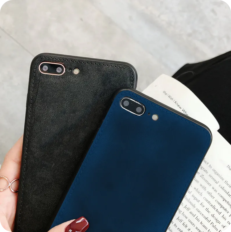 Etui Denim Jeans Case - iPhone 7 Plus / 8 Plus - Czarny