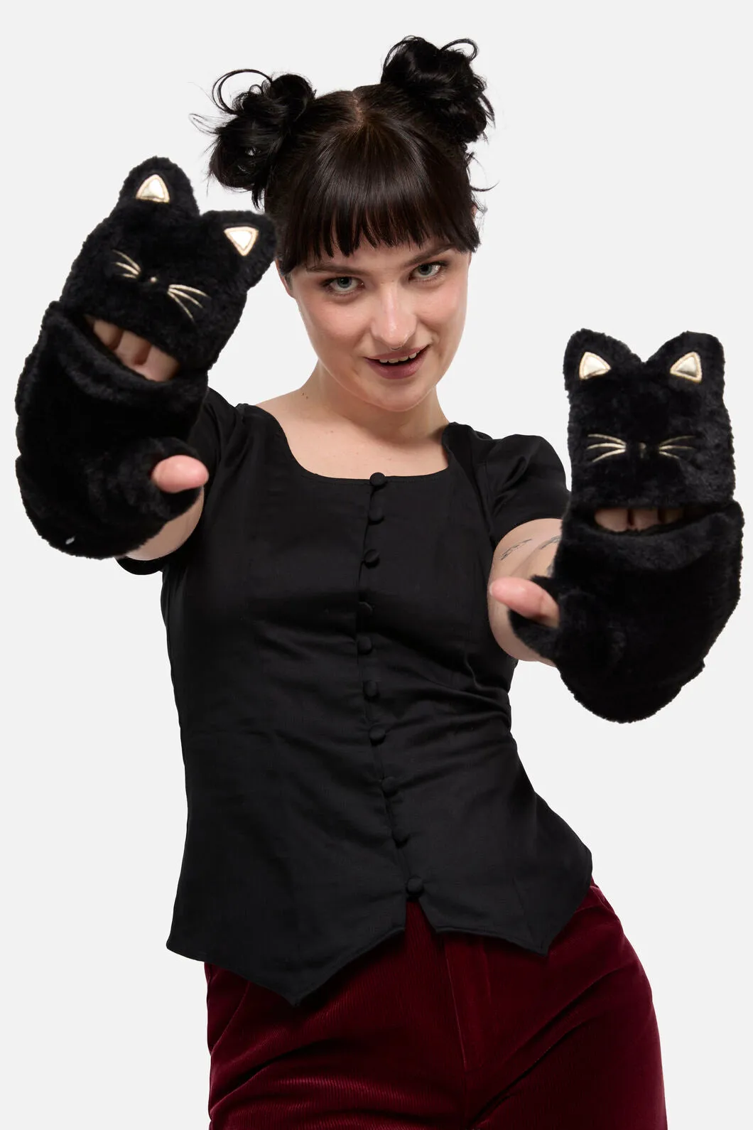 Faux Fur Cat Mitten Gloves