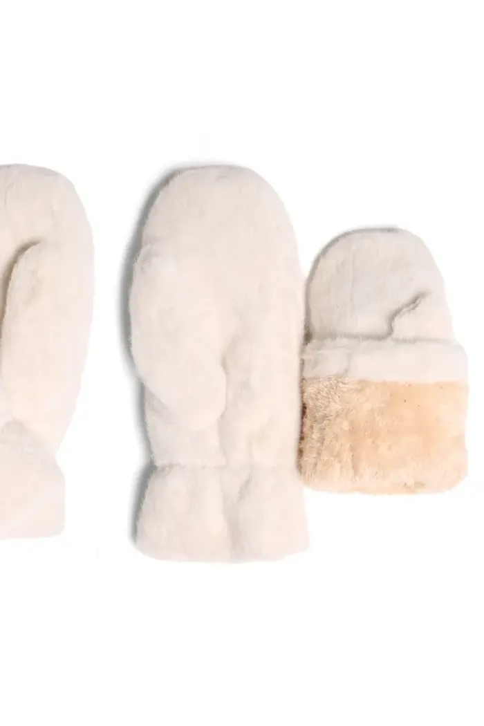 Faux Fur Lining Mitten Gloves
