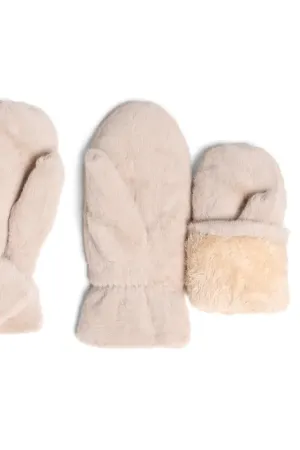 Faux Fur Lining Mitten Gloves