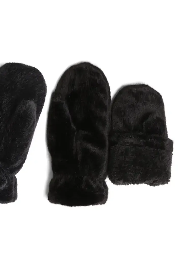 Faux Fur Lining Mitten Gloves