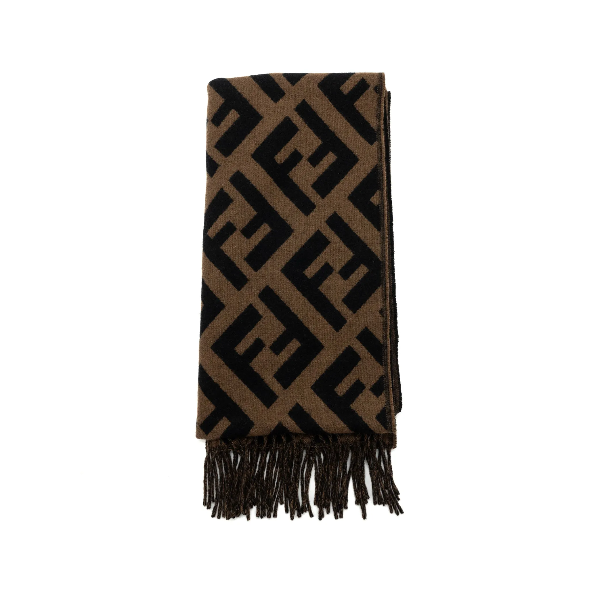 Fendi FF Scarf Cashmere Brown/ Black