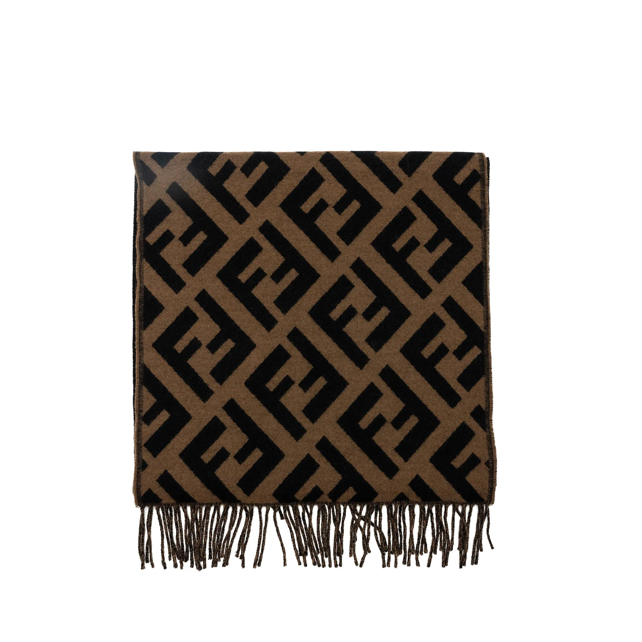 Fendi FF Scarf Cashmere Brown/ Black
