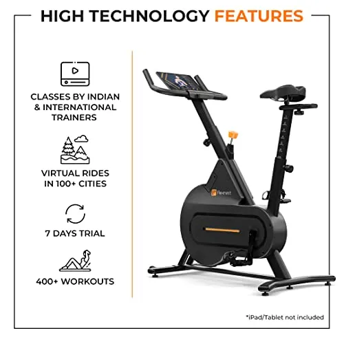 Flexnest Flexbike Lite Exercise Cycle | Smart Bluetooth Exercise Cycle for home with 500  Live Classes on App, 100 Resistance Levels Cycle for exercise at Home Gym Workout & Cardio Spin Bike Cycling Machine gym equipment(Black)