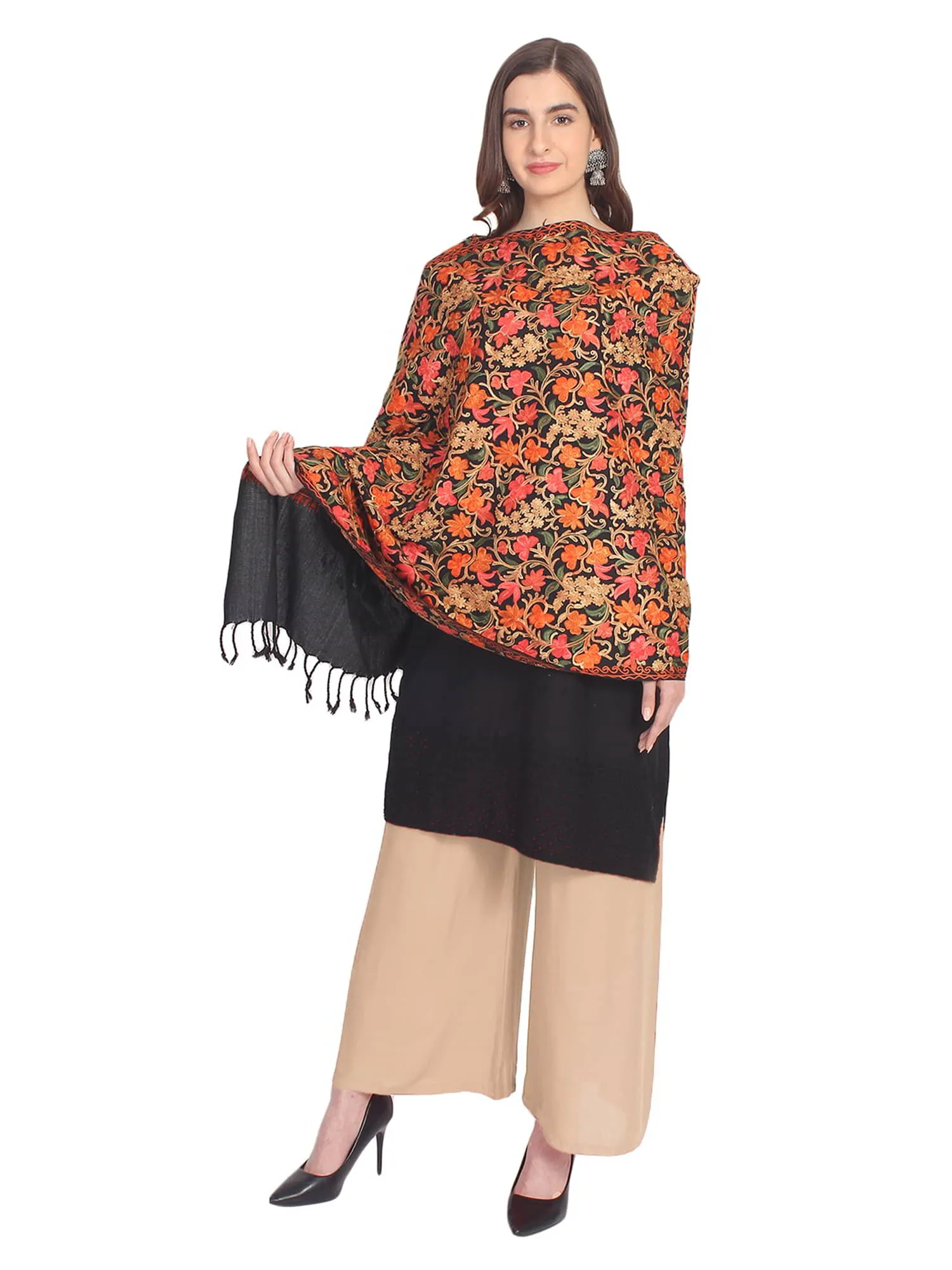 Floral Wool Shawl