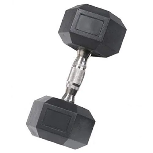 FratiiSingh's 7.5kg Rubber Hex Dumbbells for Unisex {Pack of 1 pcs. of 7.5Kg Dumbbell}, Rubber, Black