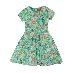 Frugi Spring Skater Dress Mm2ch Tropical Birds
